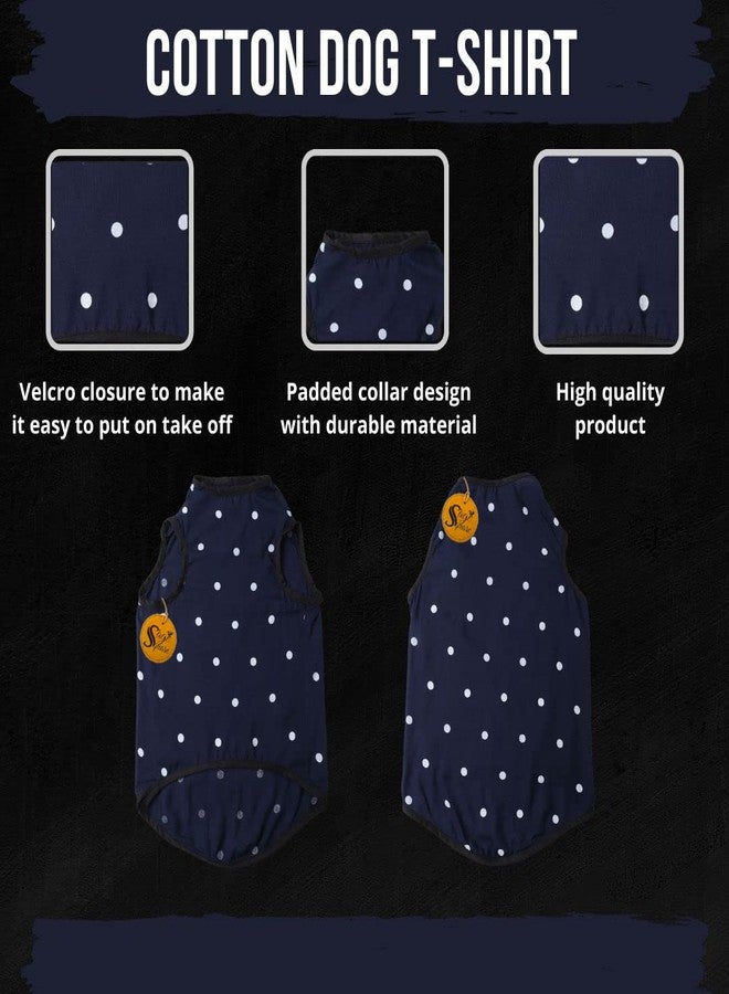 Sage Square Funky Soft Material Dog T-Shirt | Cool/Funky Print Pet | Soft Light Weight | Comfortable & Breathable Dog Clothing | Trendy Vest Outfit (XXXLarge - 30 inch) (Polka Blue) - Image 5